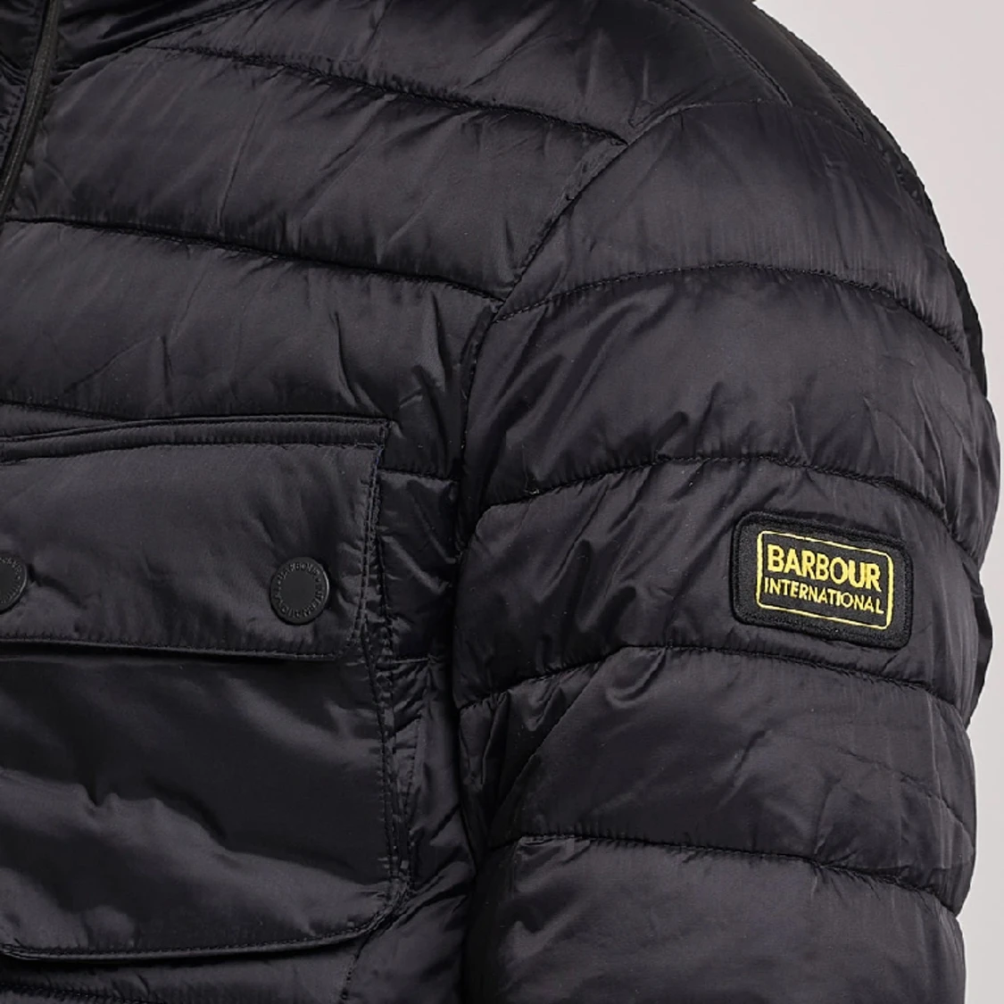 Barbour Ouston Hooded Quilt Jacket Black - 1