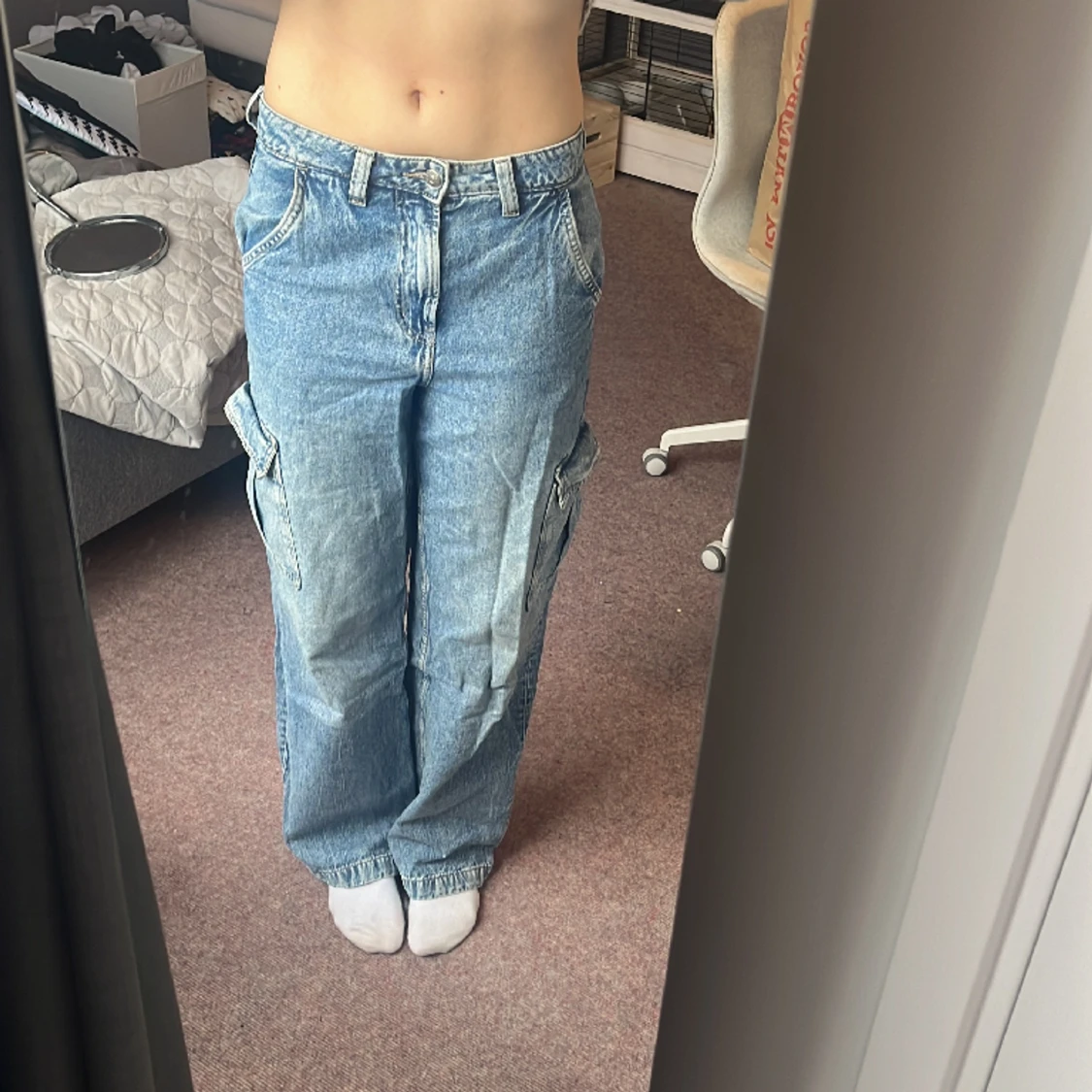 Midrise Cargo Jeans - 91