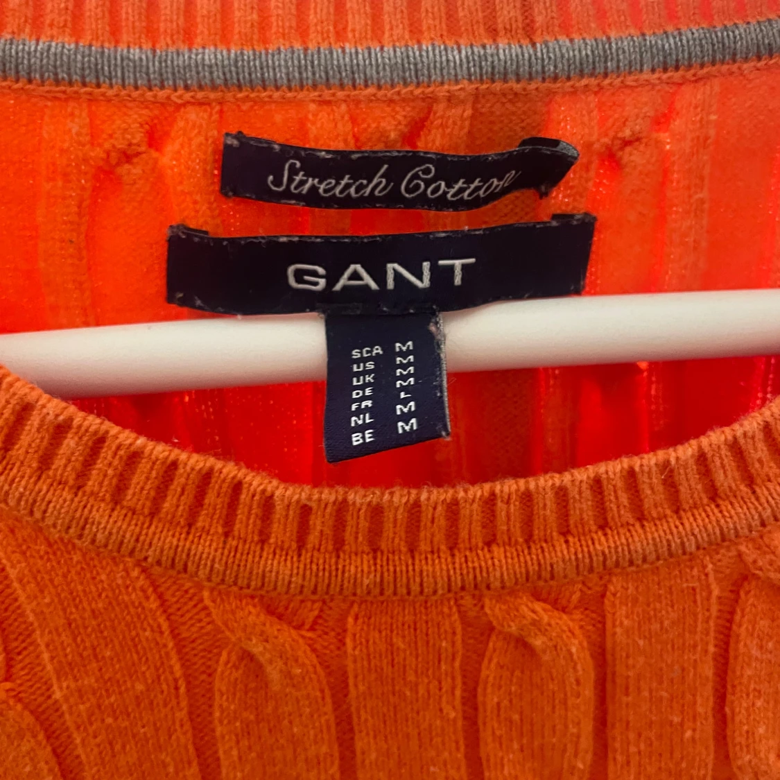 Ny gant kabelstickad orange tröja - 91