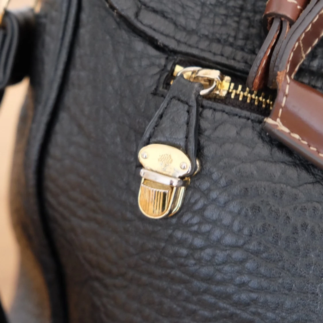 Mulberry Polly Push Lock satchel läder, stl: 34x24x11cm  - 91