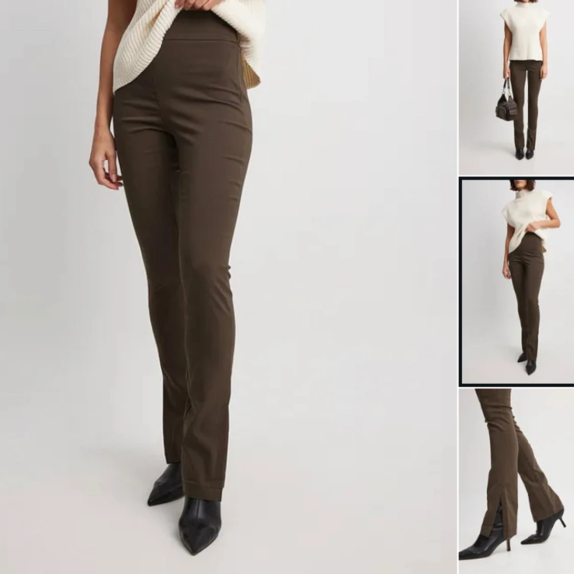 Slimfit super stretchbyxor med slits 