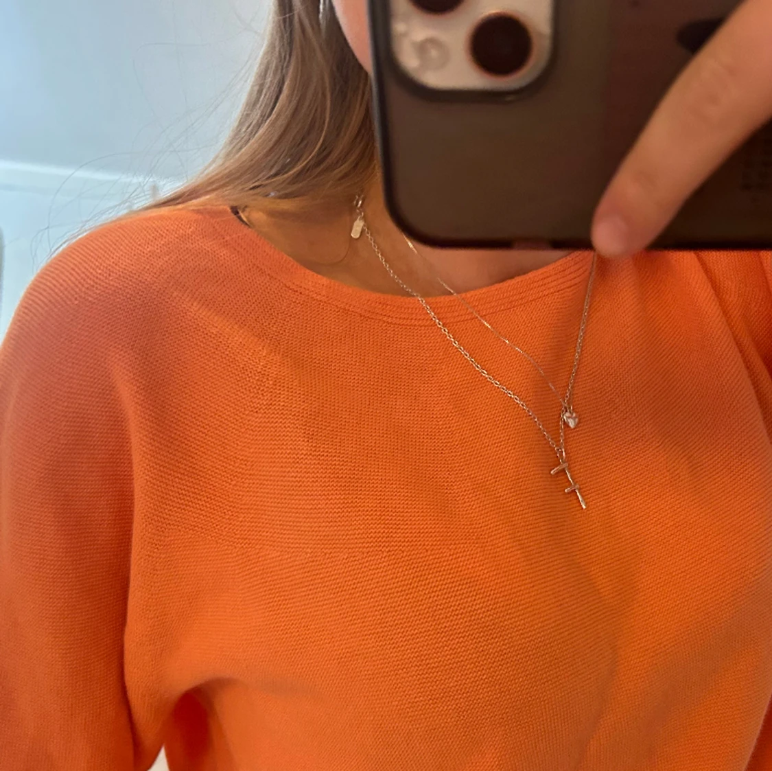 Aprikos/rosa tröja - 90