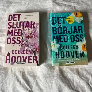 Colleen Hoovers bokserie med två böcker, bok 1: Det slutar med oss, och bok 2: Det börjar med oss. Båda i väldigt fint skick och är köpta nyligen🤩