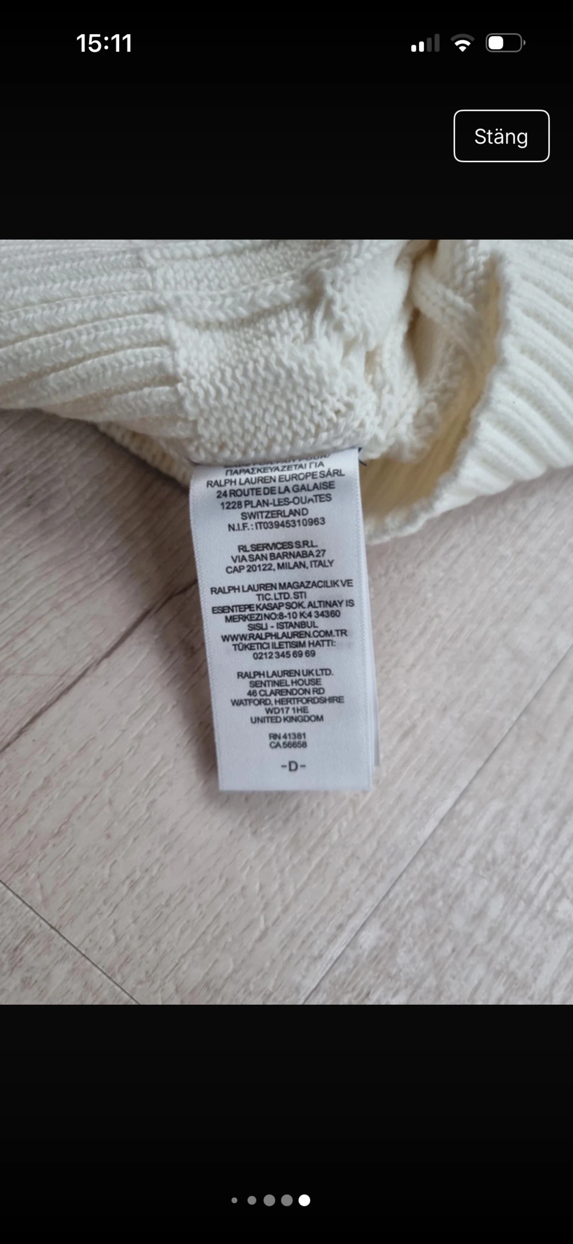 Vit kabelstickad tröja från Polo Ralph Lauren - 4