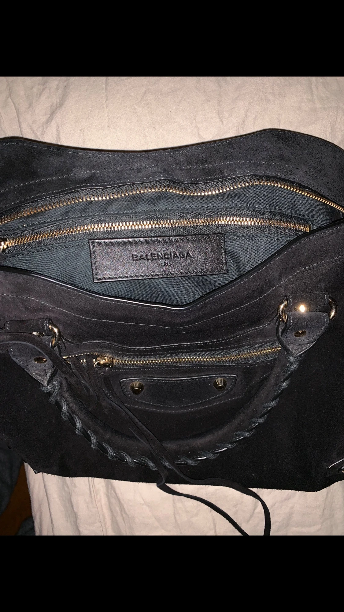 Svart Balenciaga väska i mocka - 2