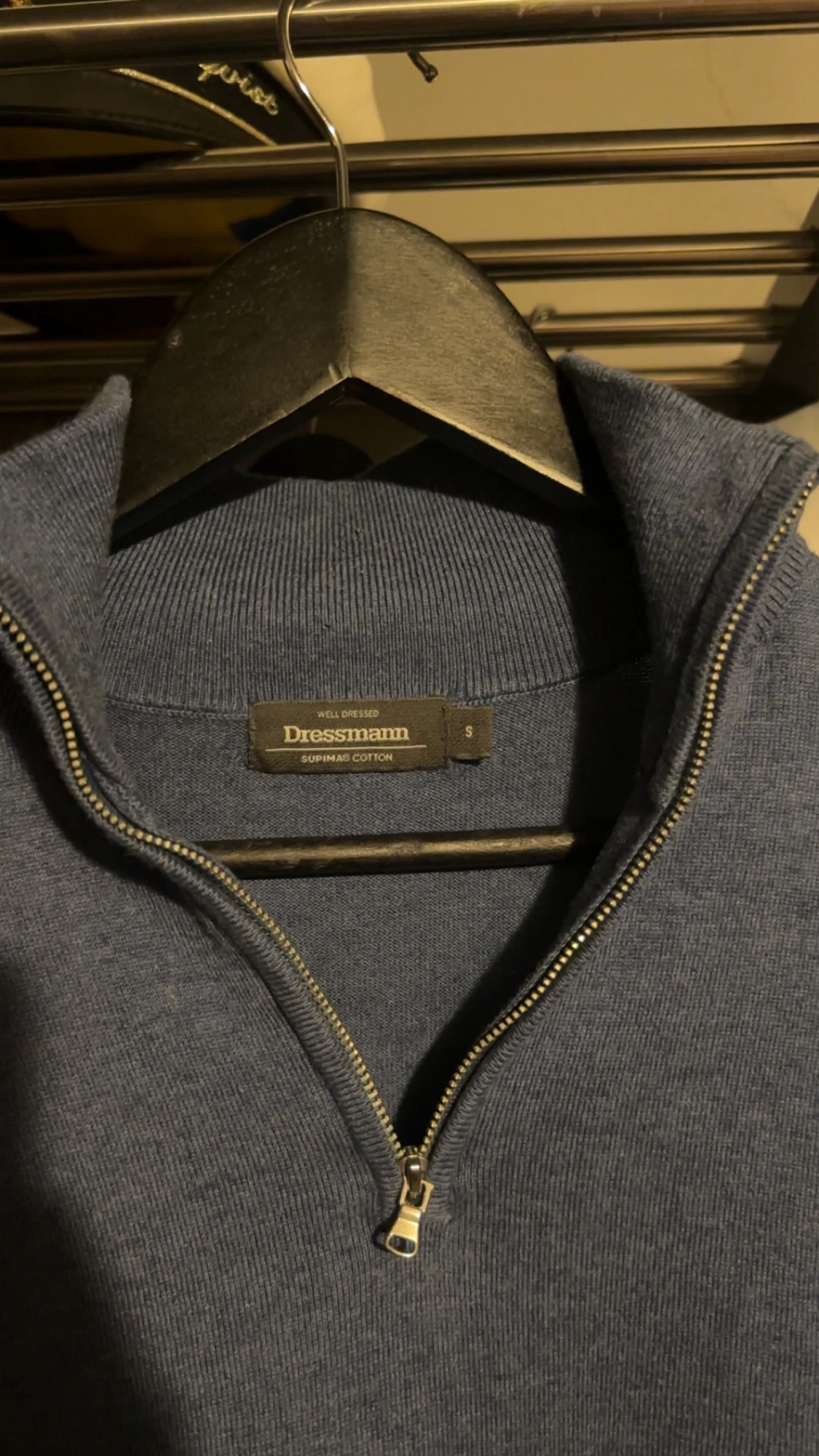 Blå half zip tröja Dressmann - 5