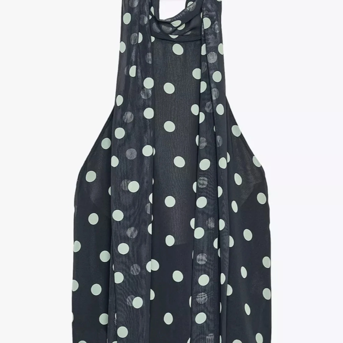 Svart prickig ärmlös halterneck topp