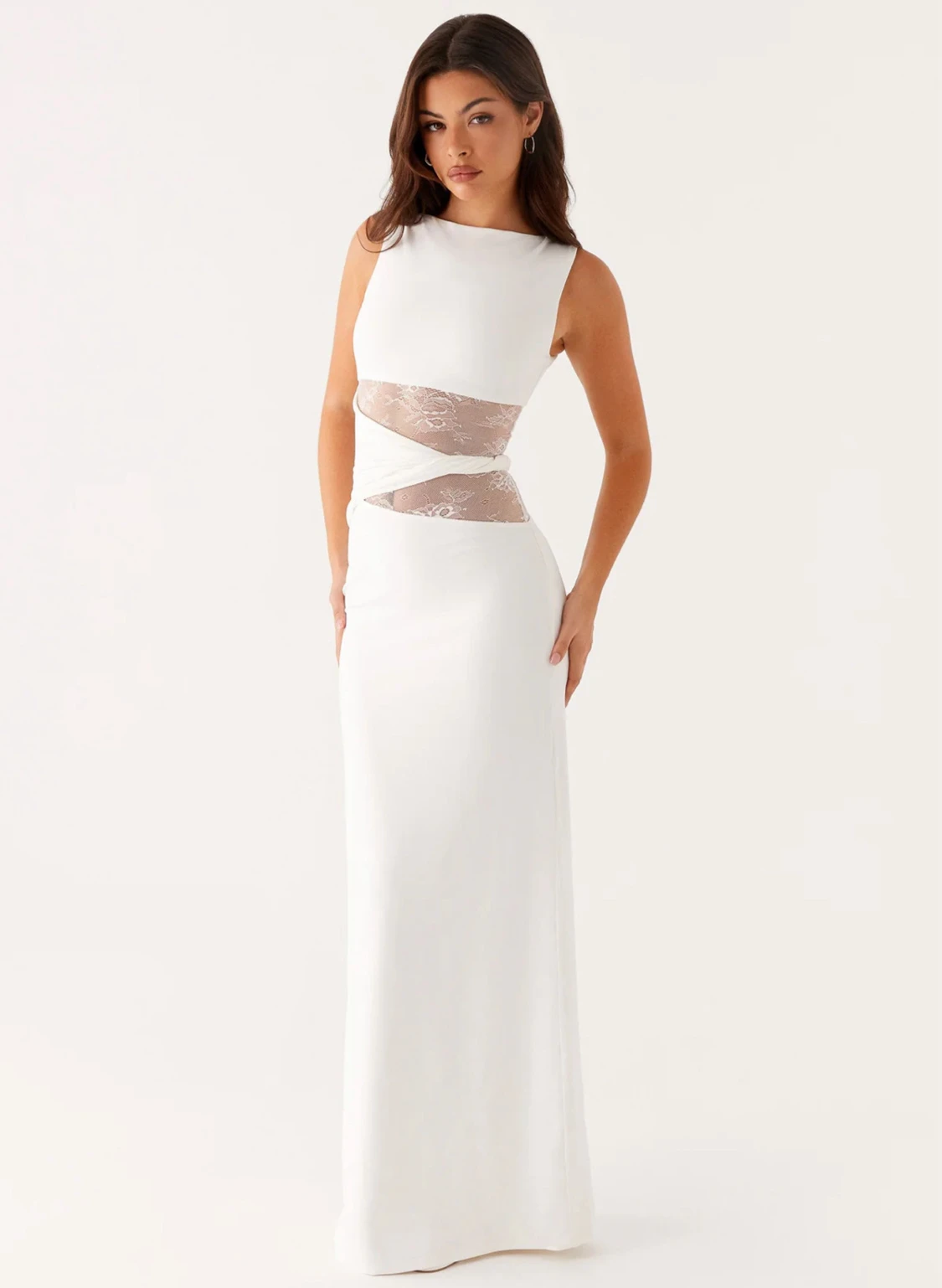 Vit långklänning med Spets