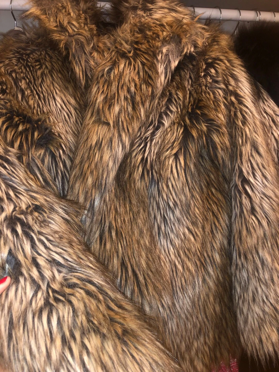 Brun fluffig pälsjacka - 3