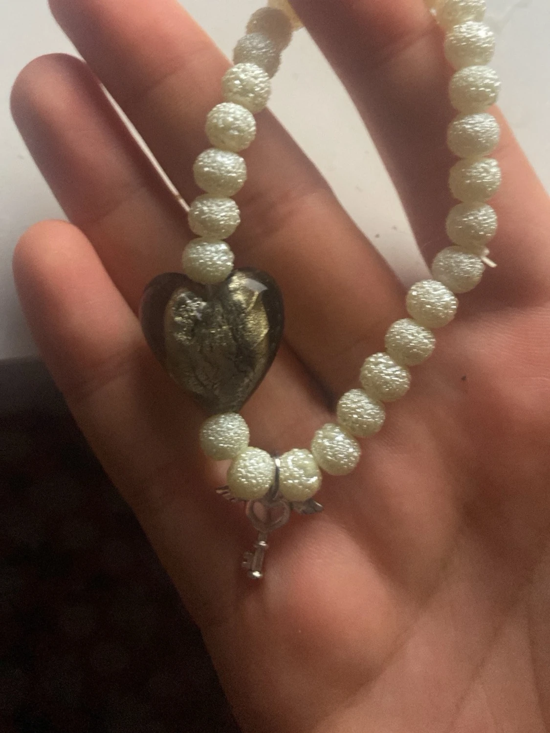 Pärlarmband med hjärthänge - 2