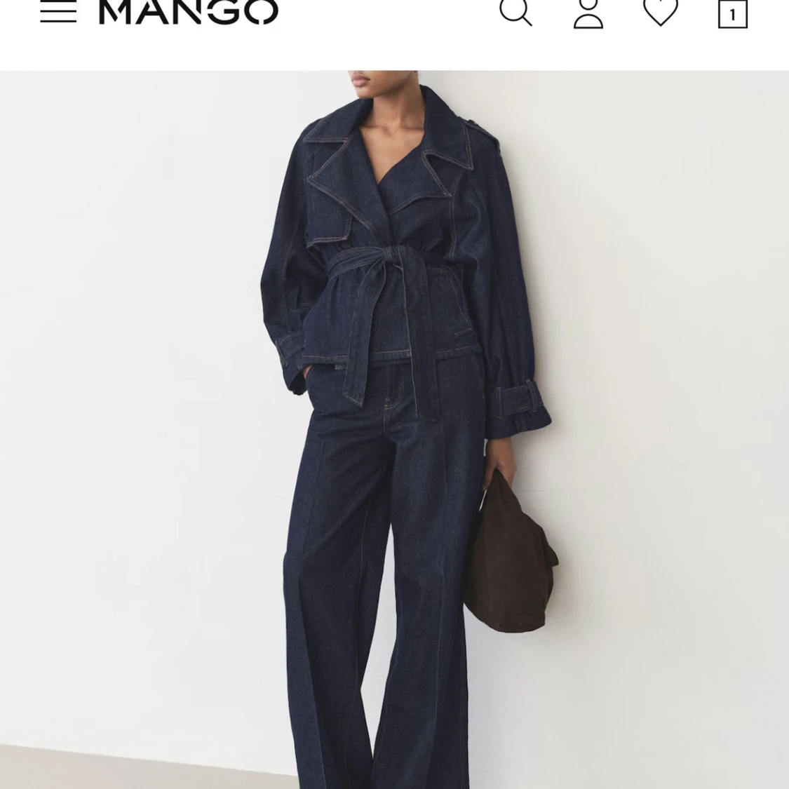 Mango denim trenchcoat 