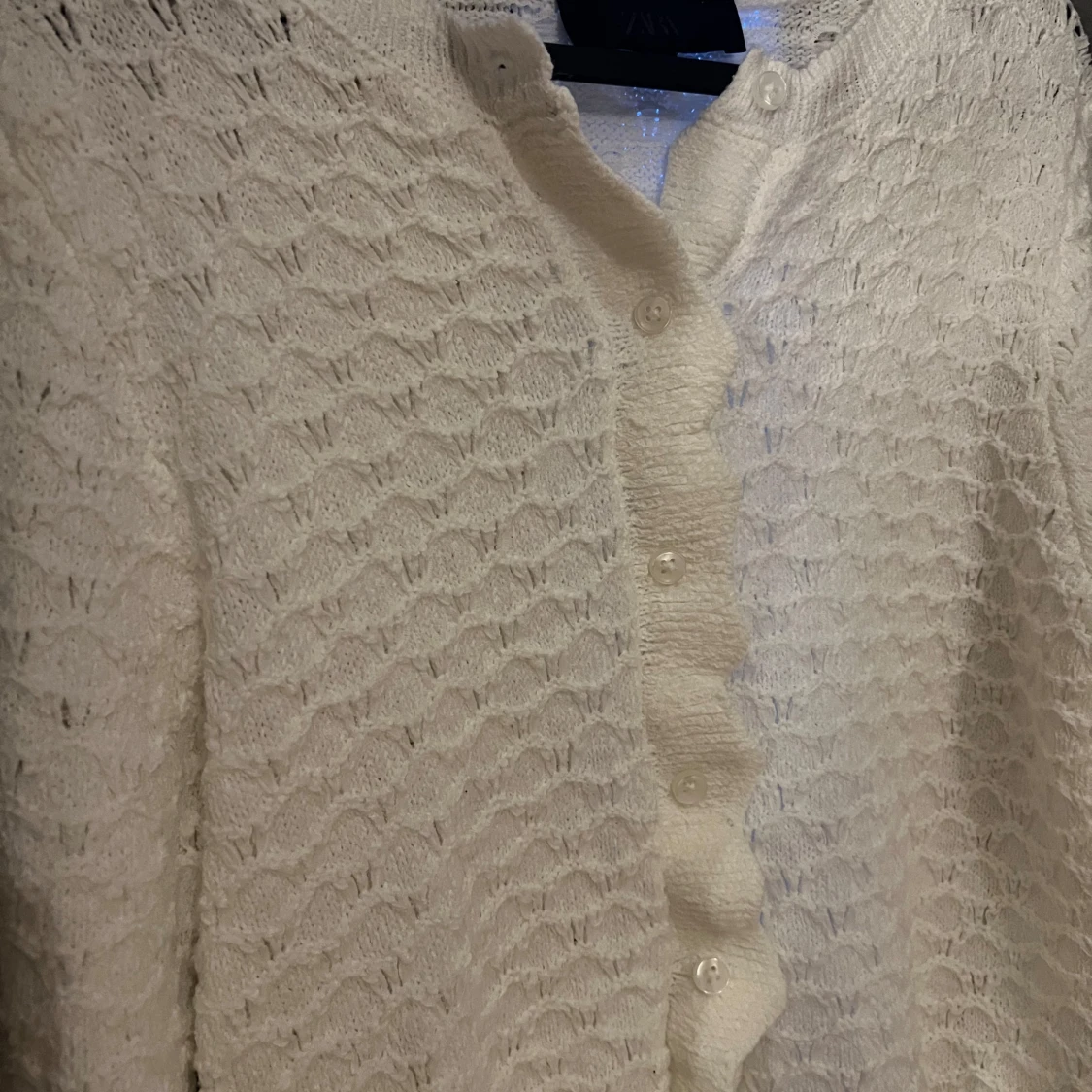 Vit stickad kofta från zara - 1