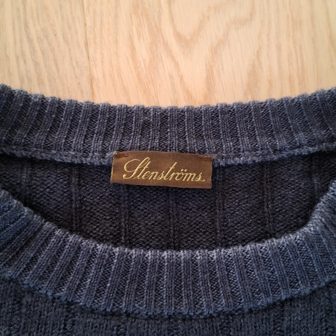 Mörkblå ribbstickad tröja Stenströms - 2