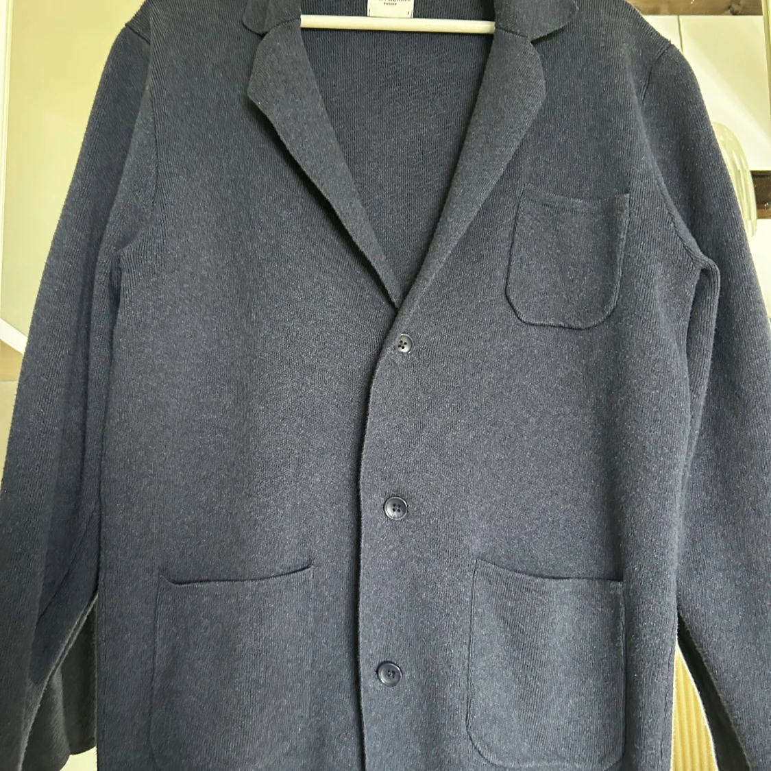 John Henric mörkblå stickad kavaj - 1