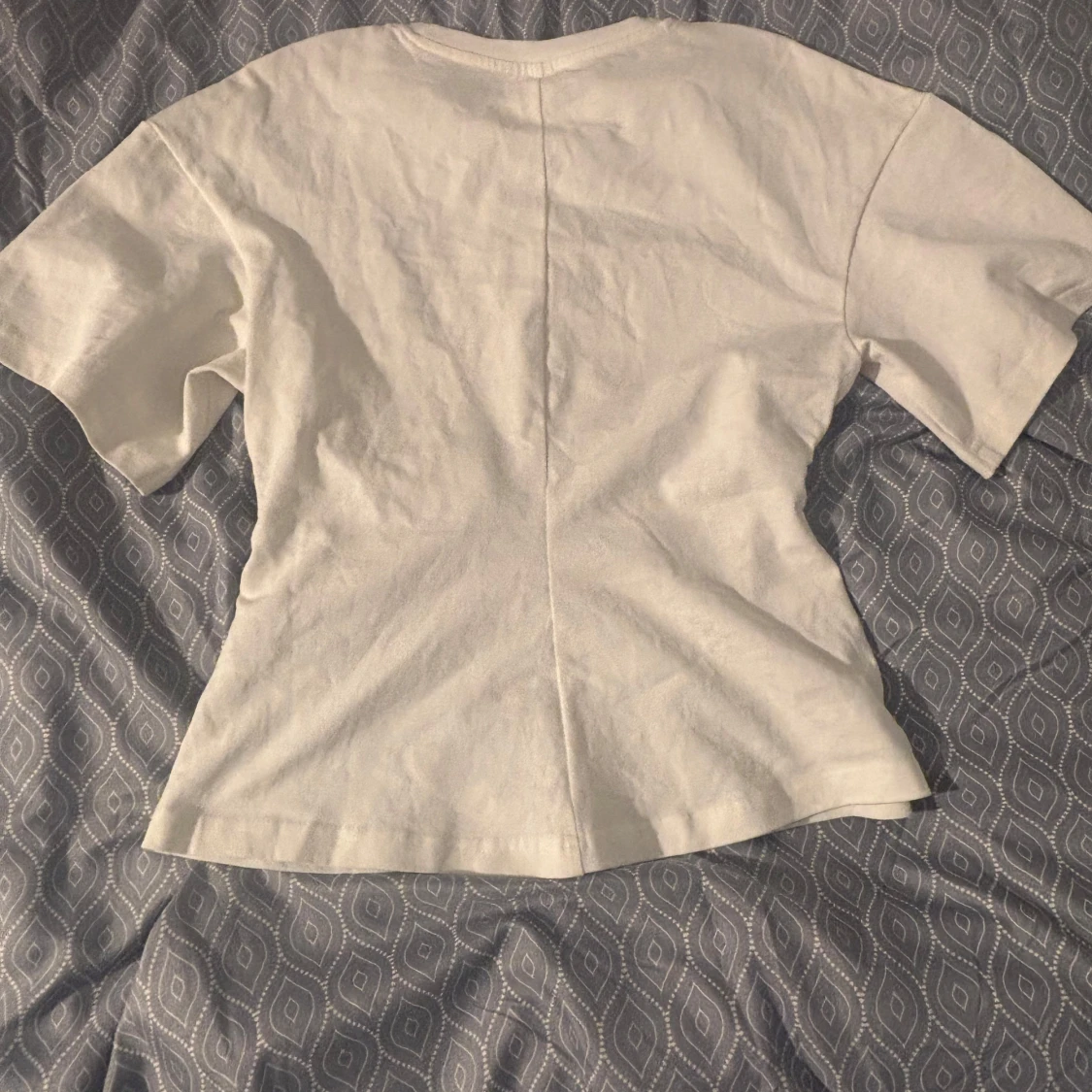 Vit kortärmad topp i bomull - 1