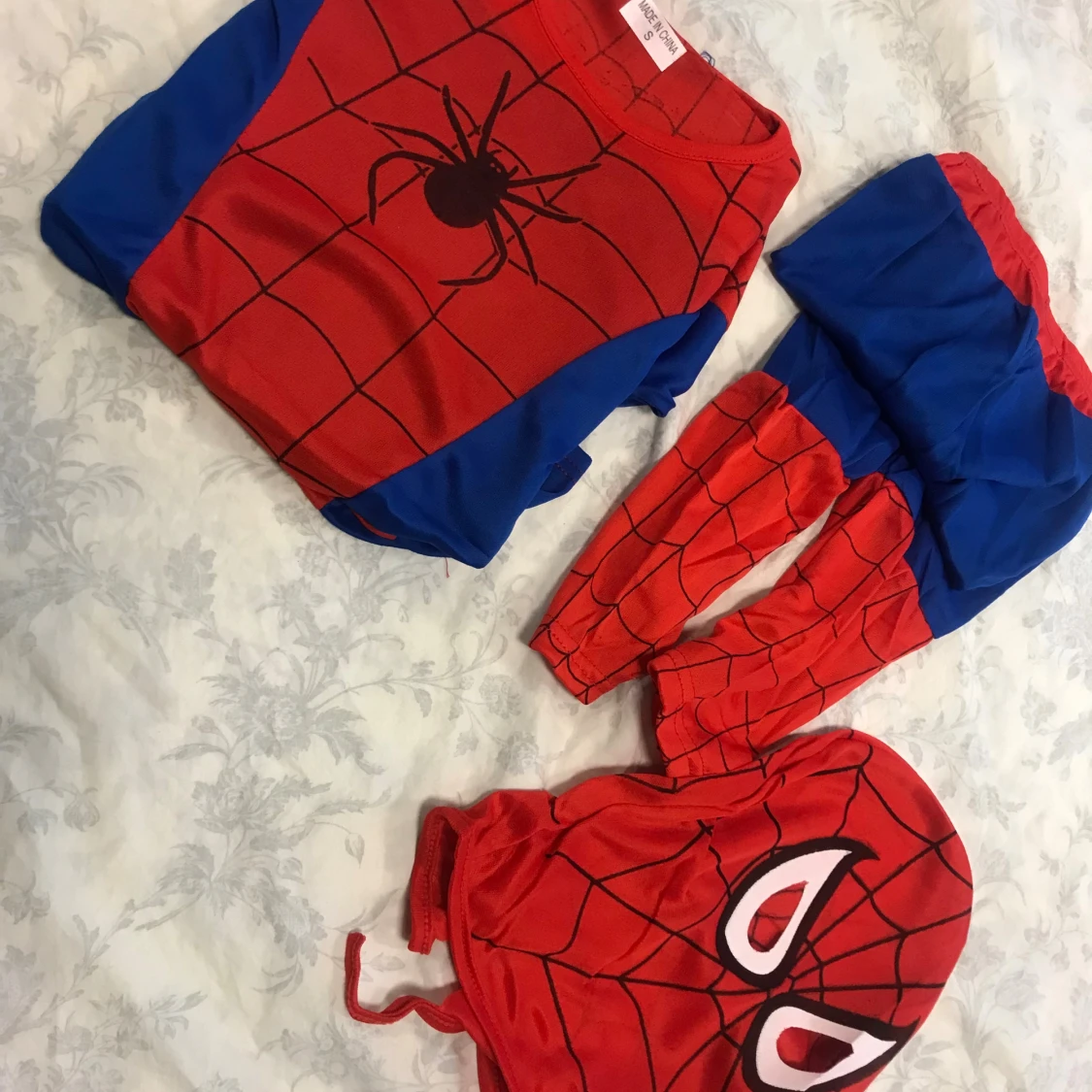 Spidermantröja med mask och byxor  - 1