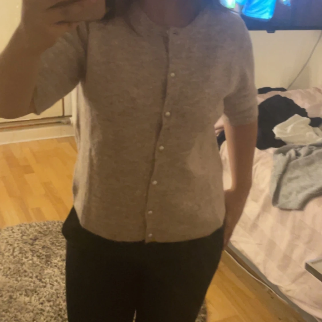 Beige kofta från lager 157 med pärlknappar