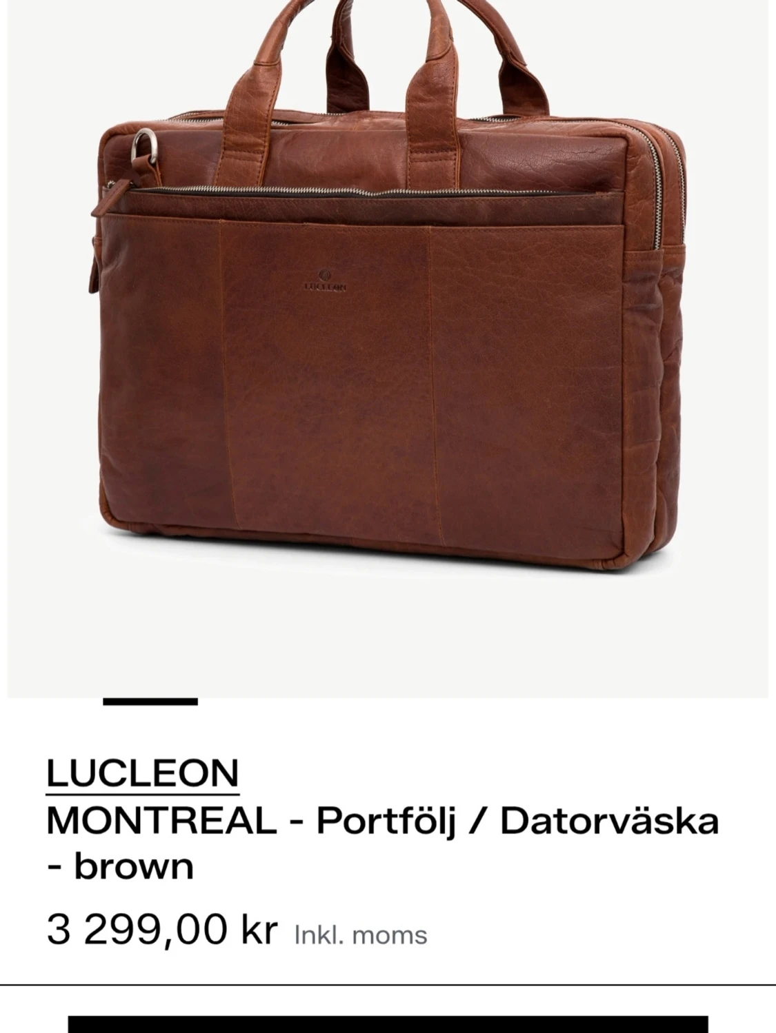 Brun skinnportfölj från Lucleon Jättefint skick! - 3