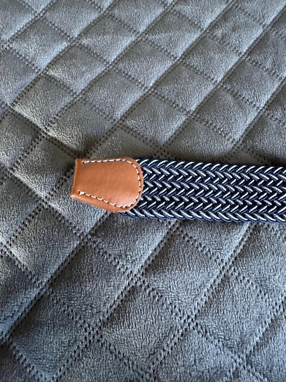 Blåvit flätat bälte - 2