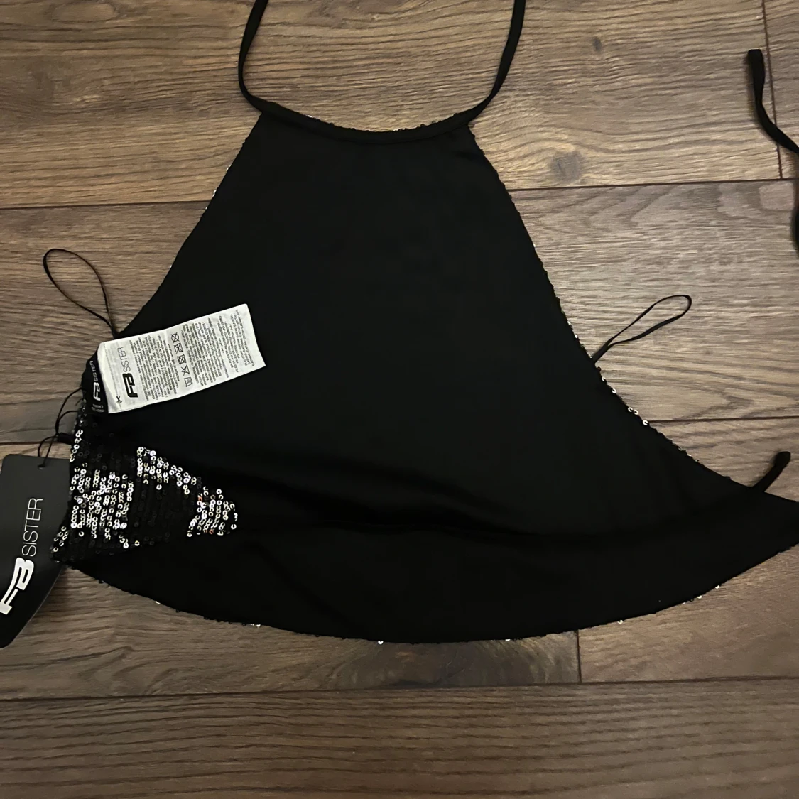 Svart och silver paljett-topp - 1