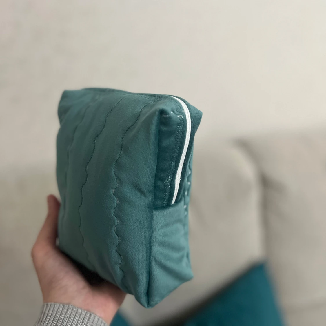 Handgjord turkos sammetsnecessär  - 1