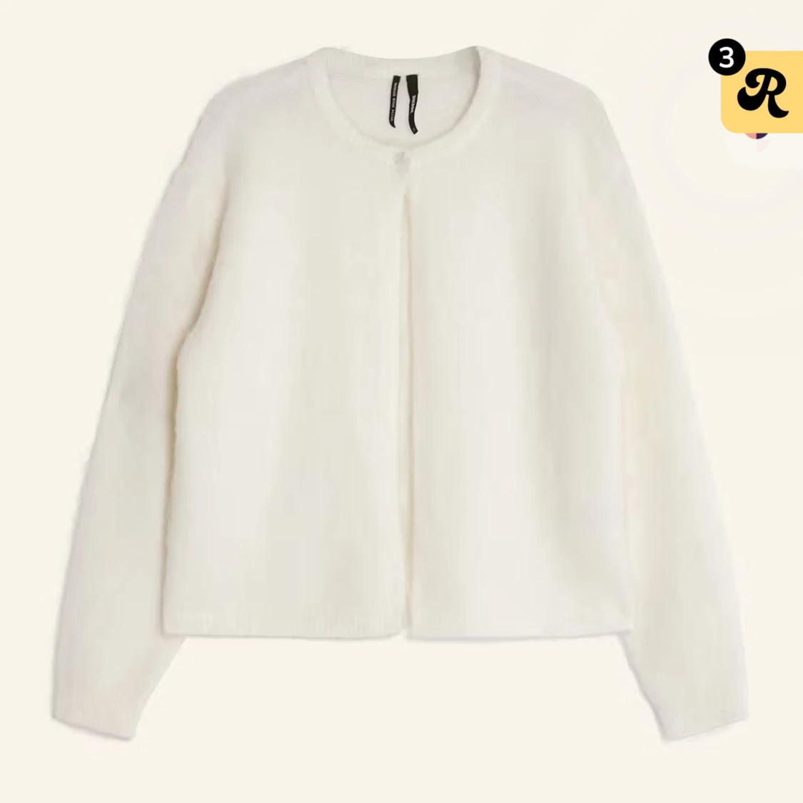 Vit fluffig kofta från H&M - 2