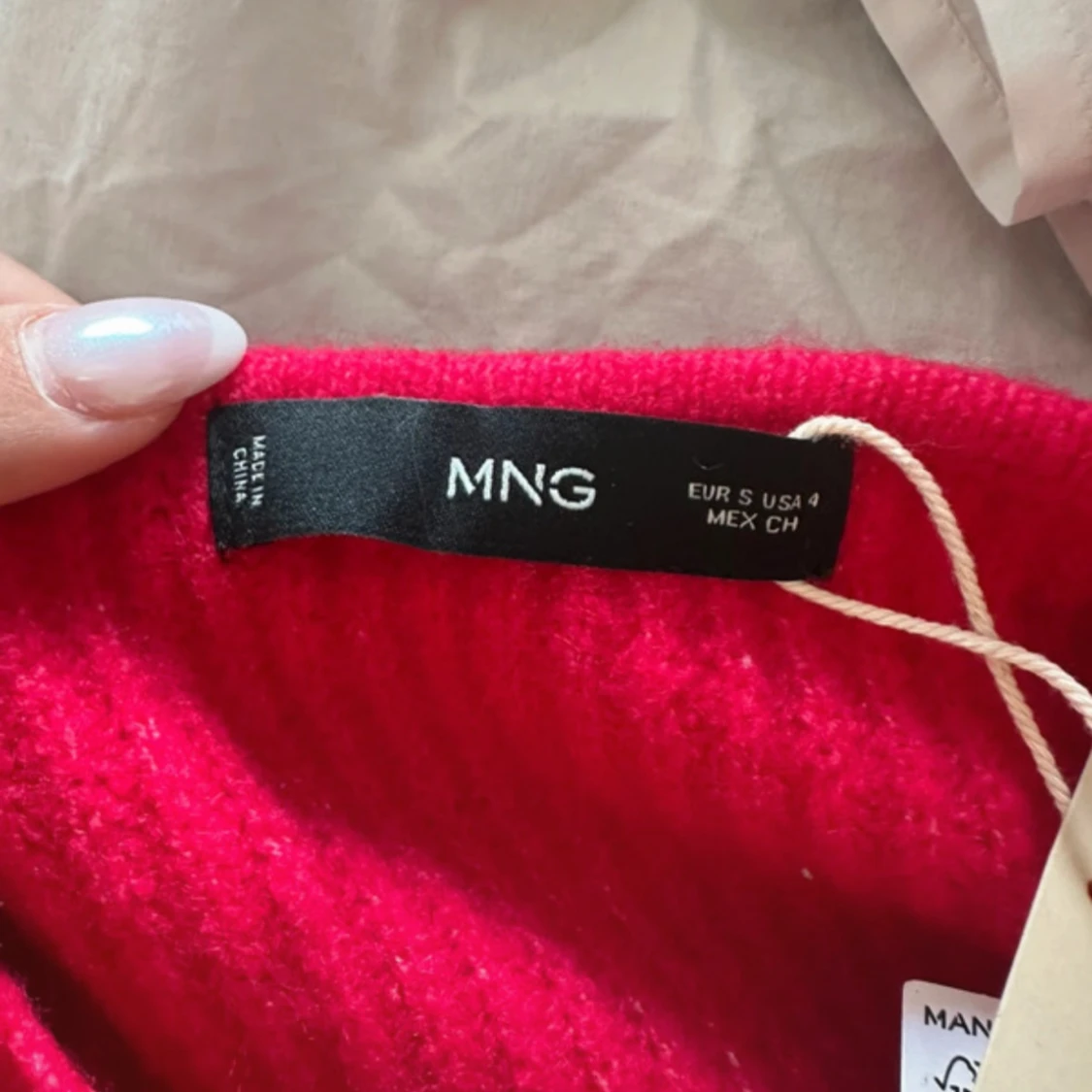 Rosa stickad kortklänning  - 3