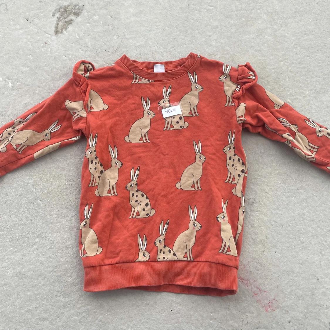 Rostfärgad sweatshirt med kaniner