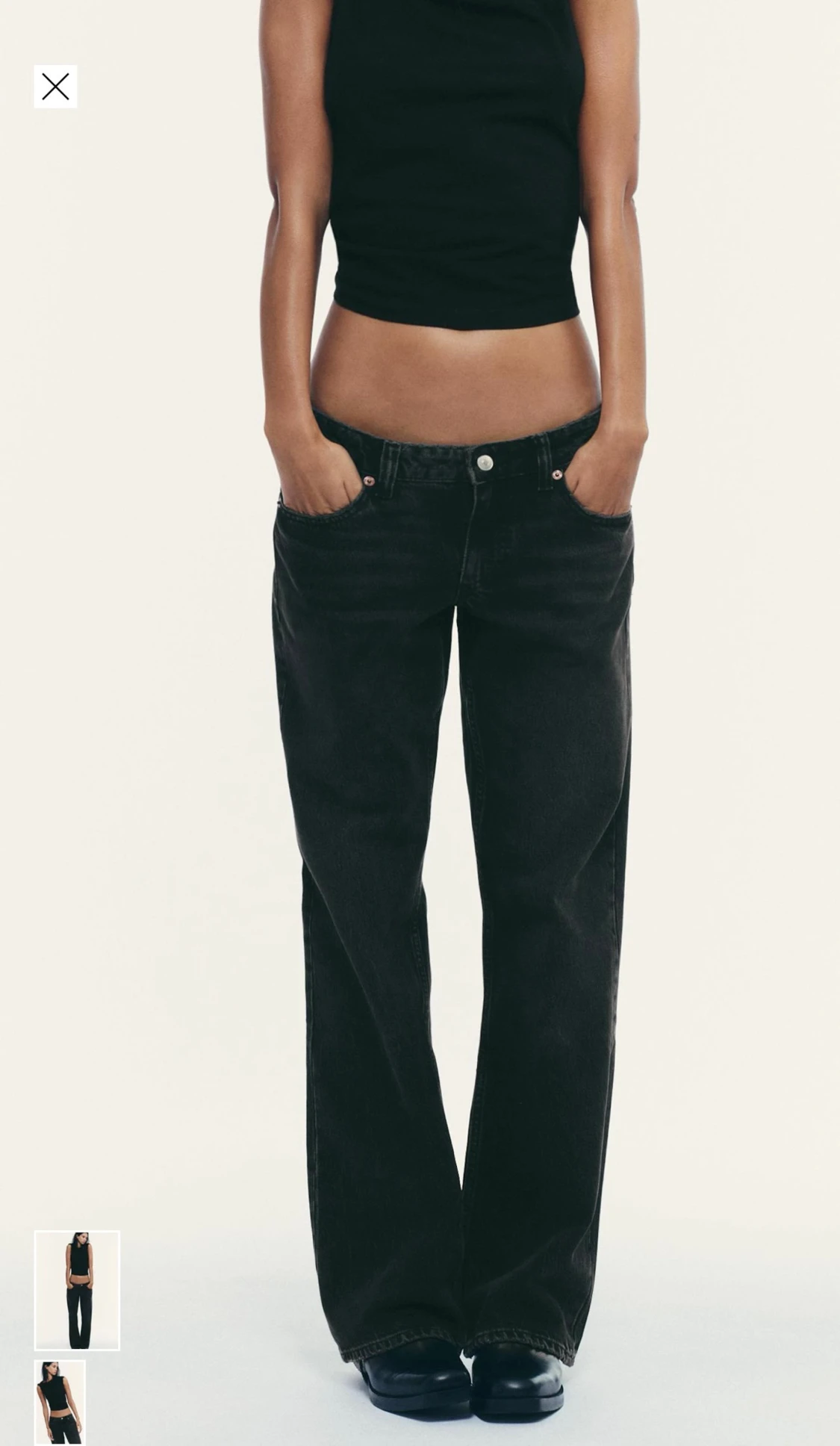 Svarta wide jeans med låg midja