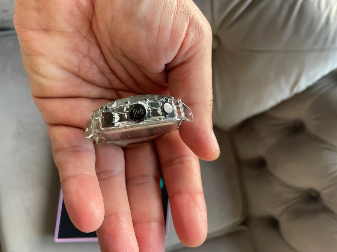 F5 fyrkantig kronografklocka med färgband - 2