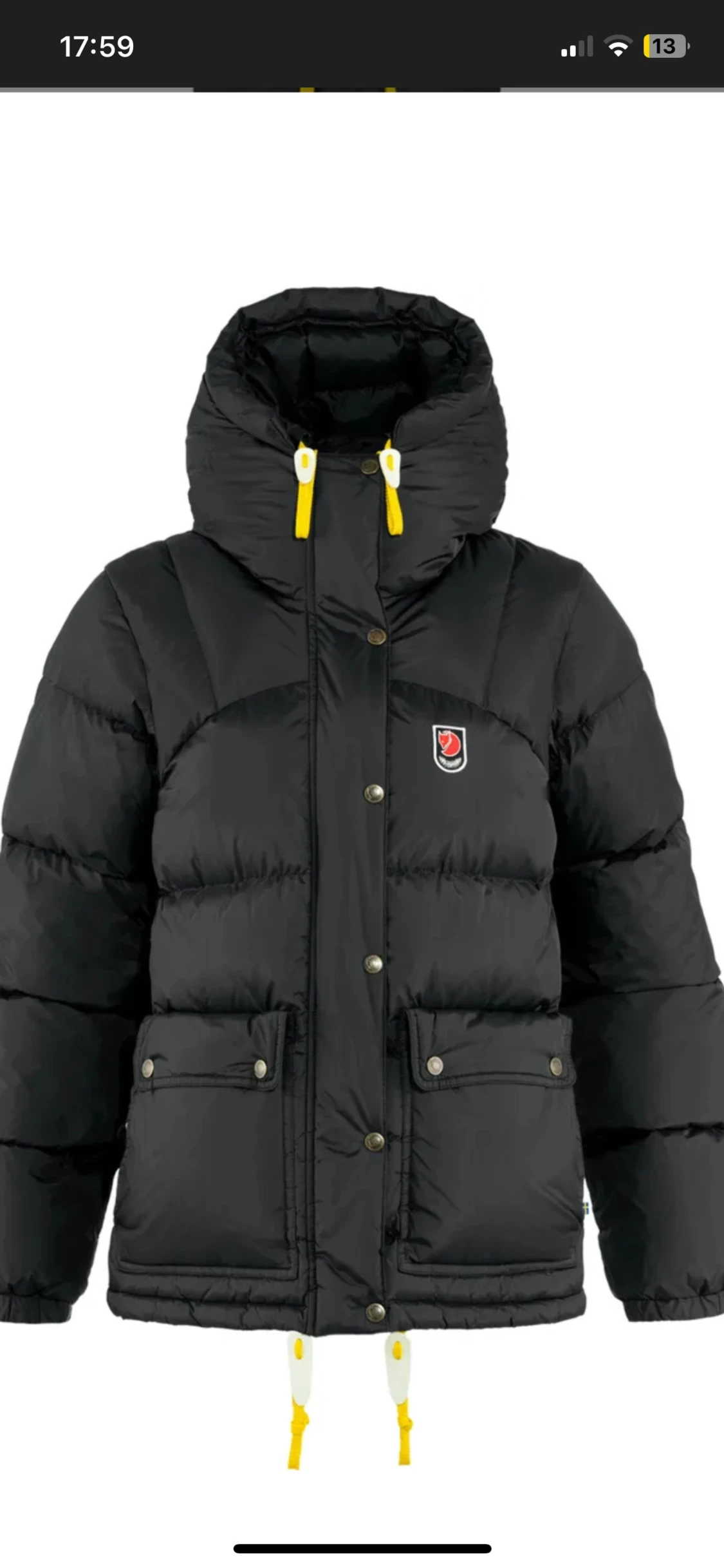 Svart pufferjacka från Fjällräven