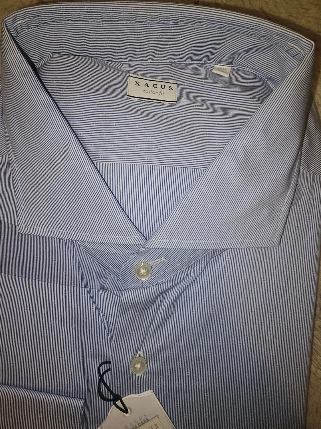 Blårandig skjorta från Xacus, strl 46 - 2
