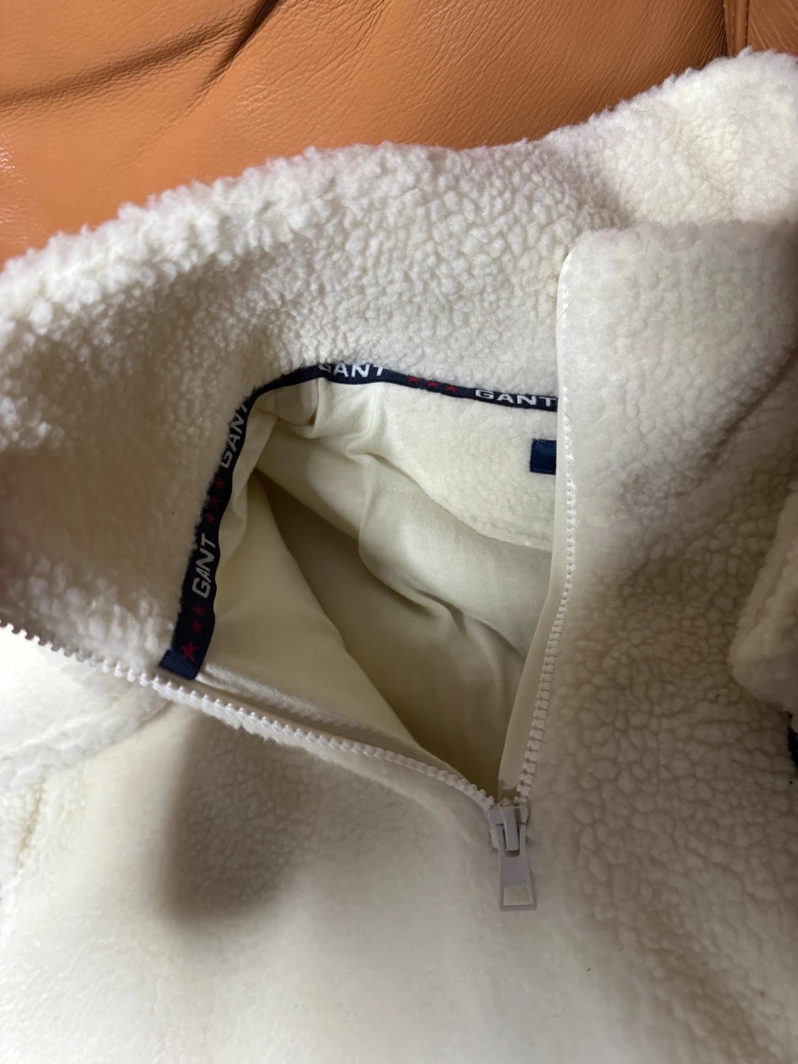 Vit fleece half zip från GANT - 2