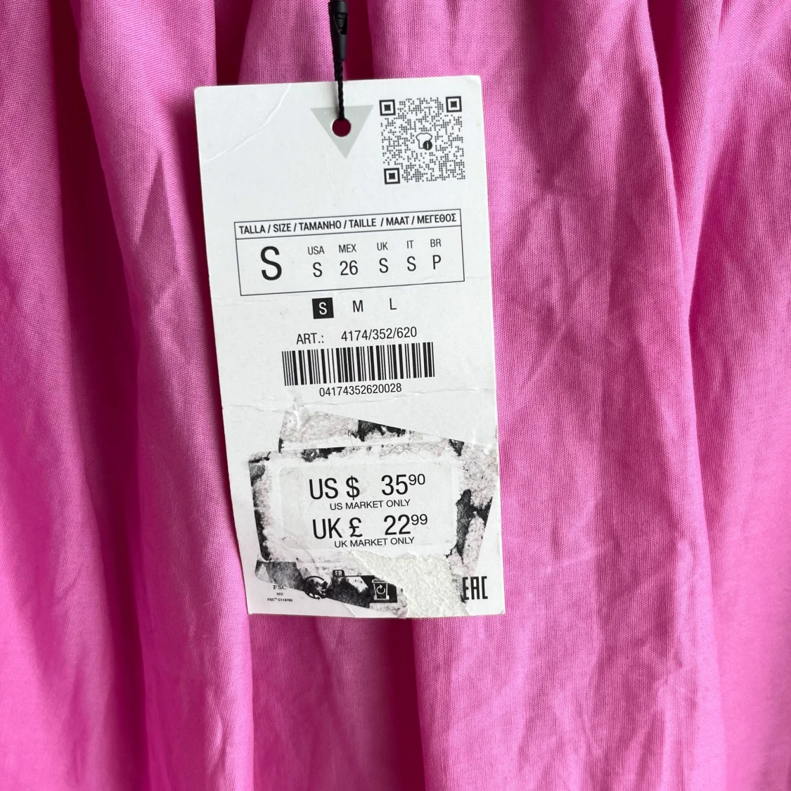 Rosa ballongklänning med tunna axelband - 2