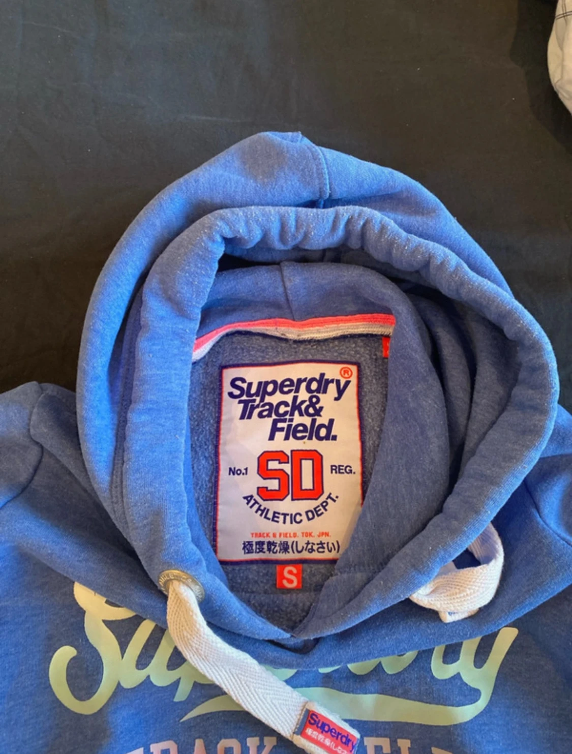 Blå Superdry hoodie med tryck - 1