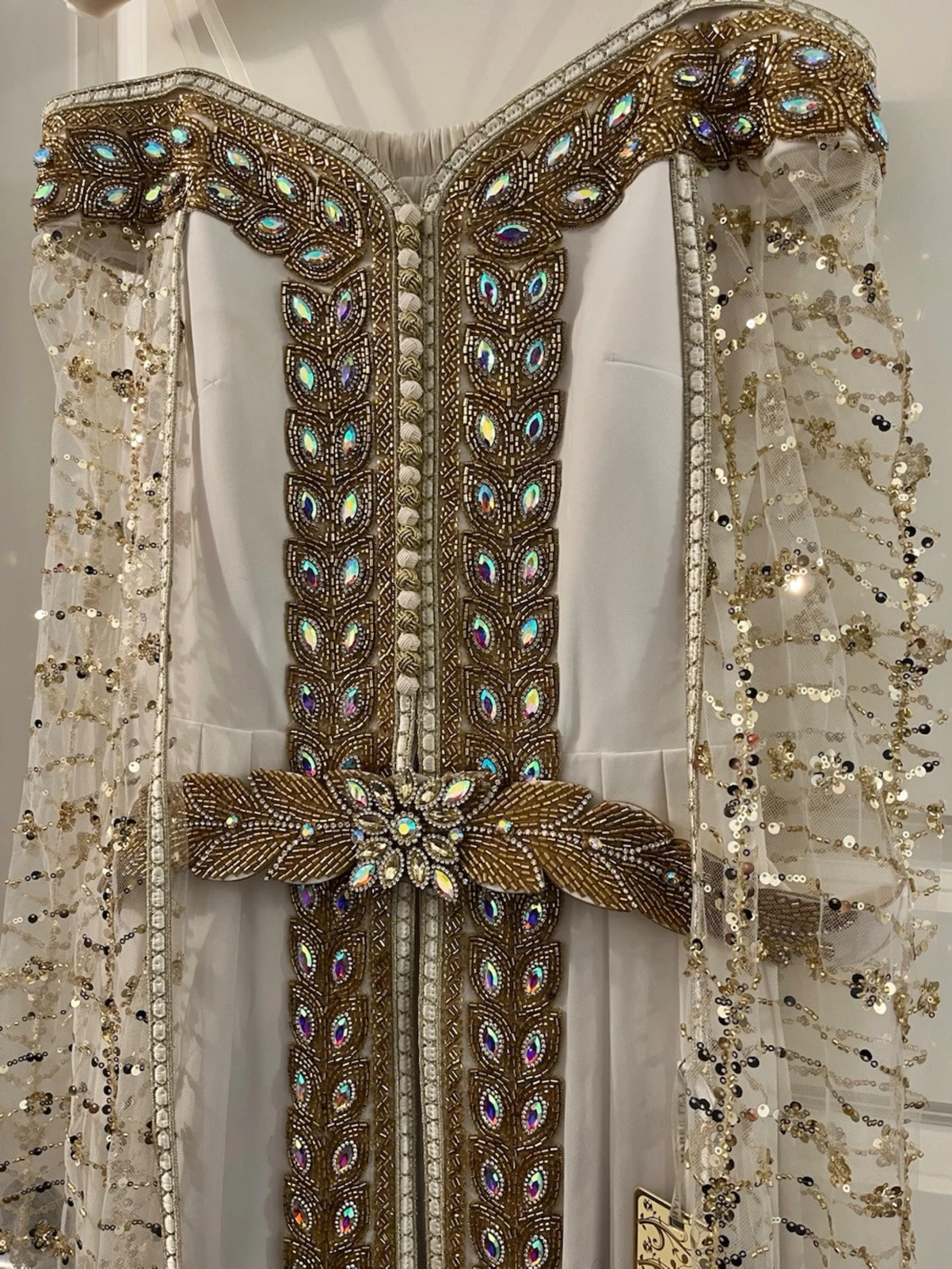 Champagnefärgad långklänning Maher Tex - 1