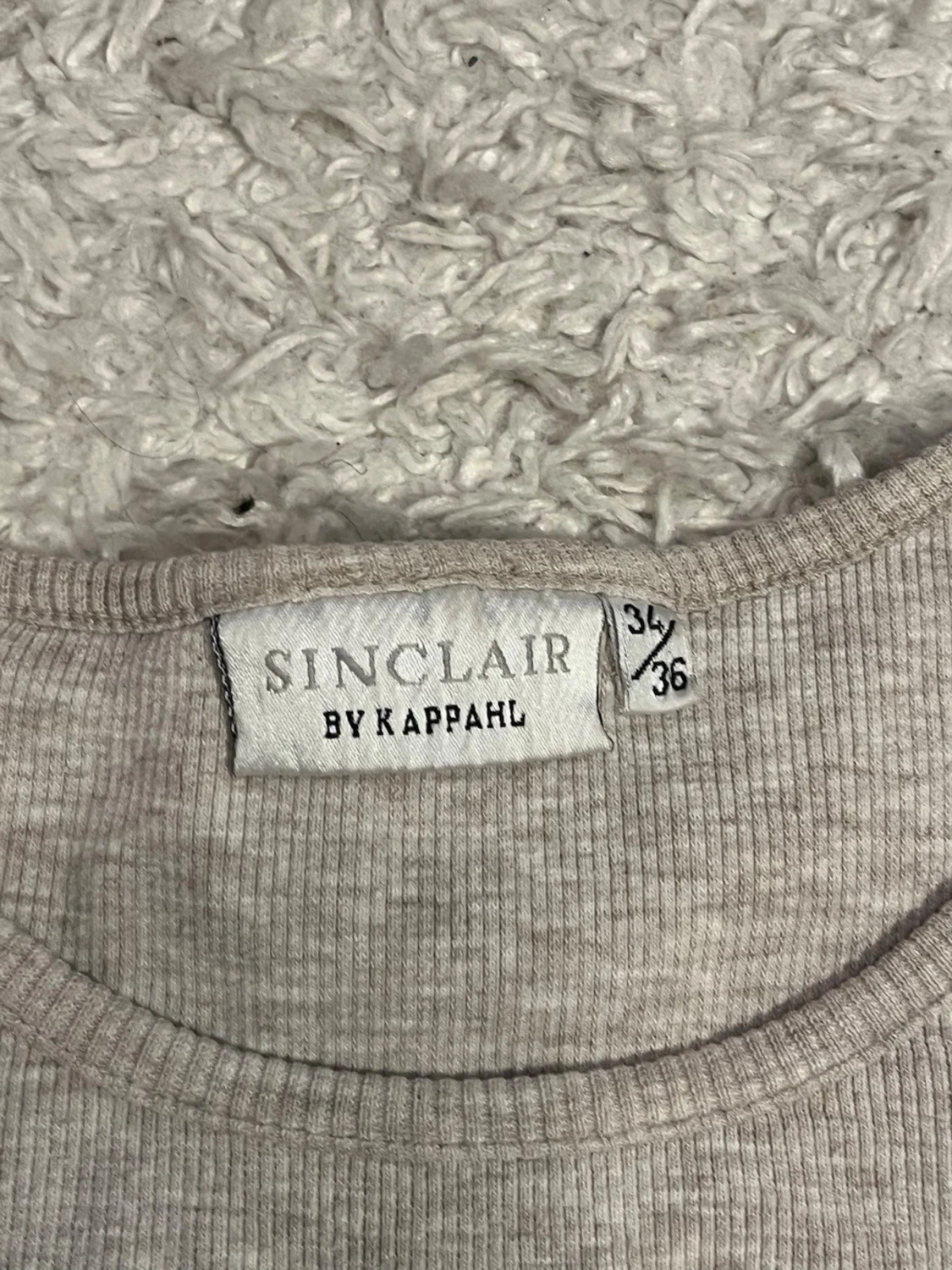 Beige ribbad långärmad topp Kappahl  - 1