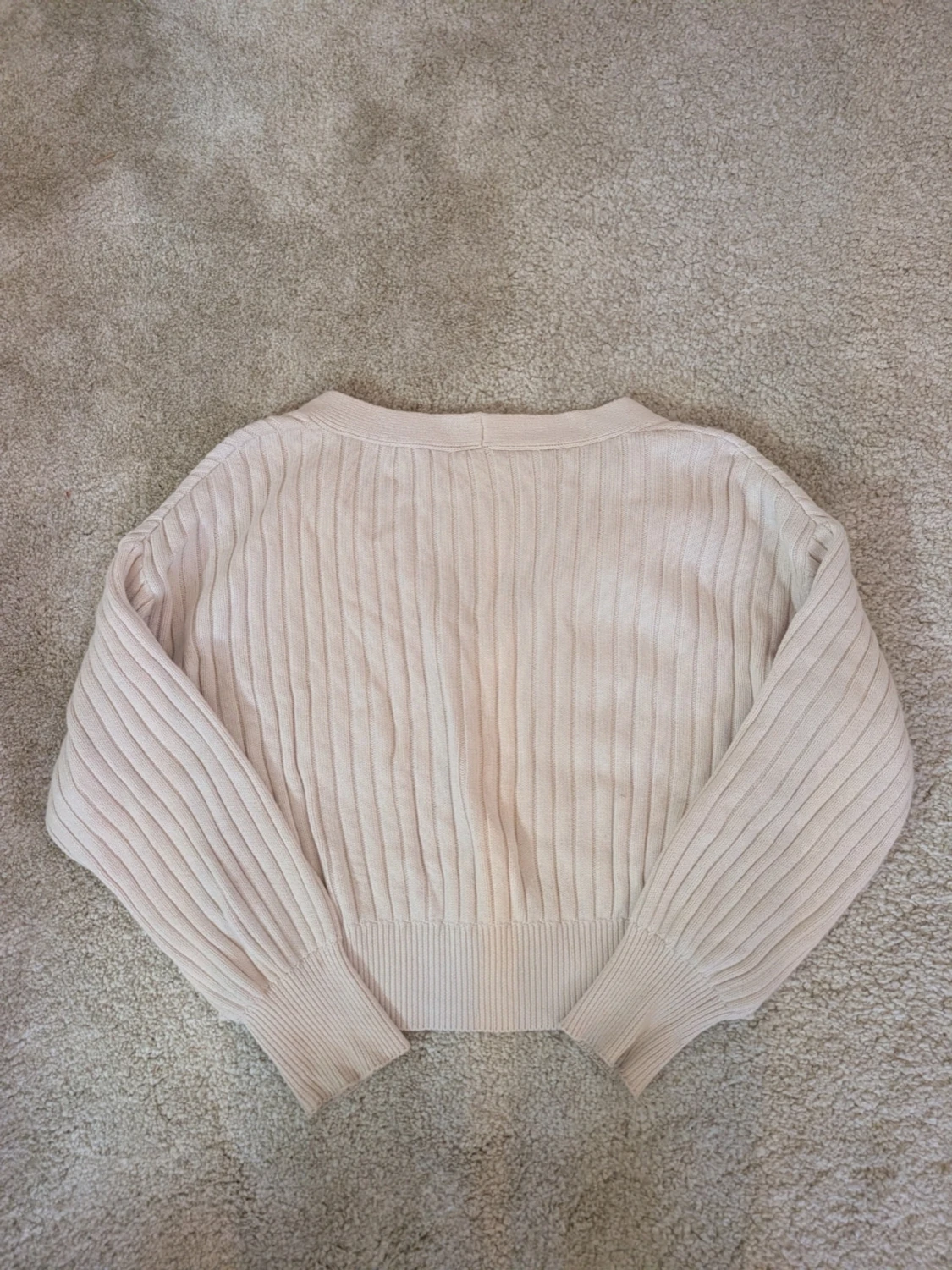 Beige ribbad kofta från NA-KD - 2