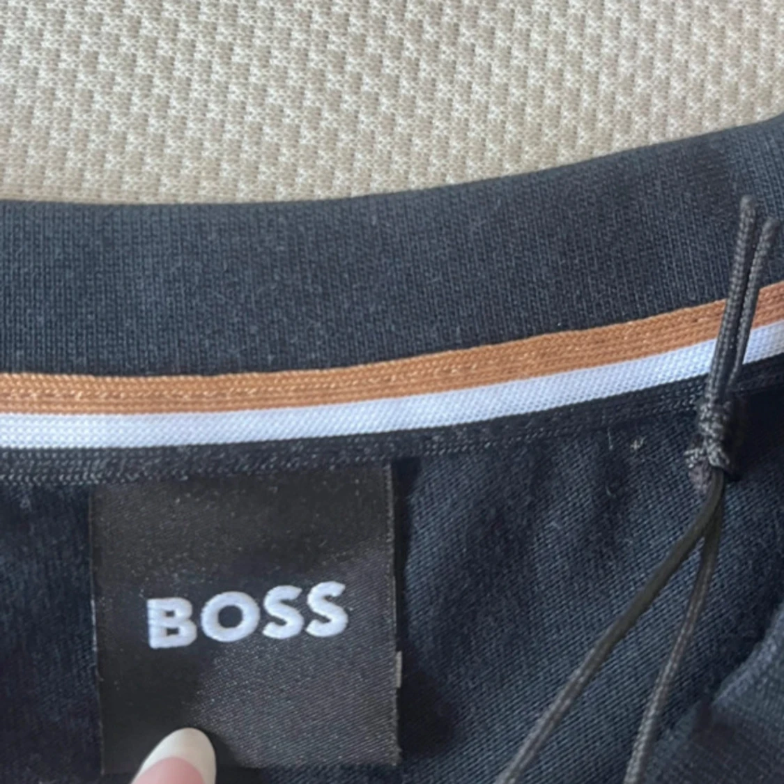 Mörkblå långärmad t-shirt från BOSS - 2