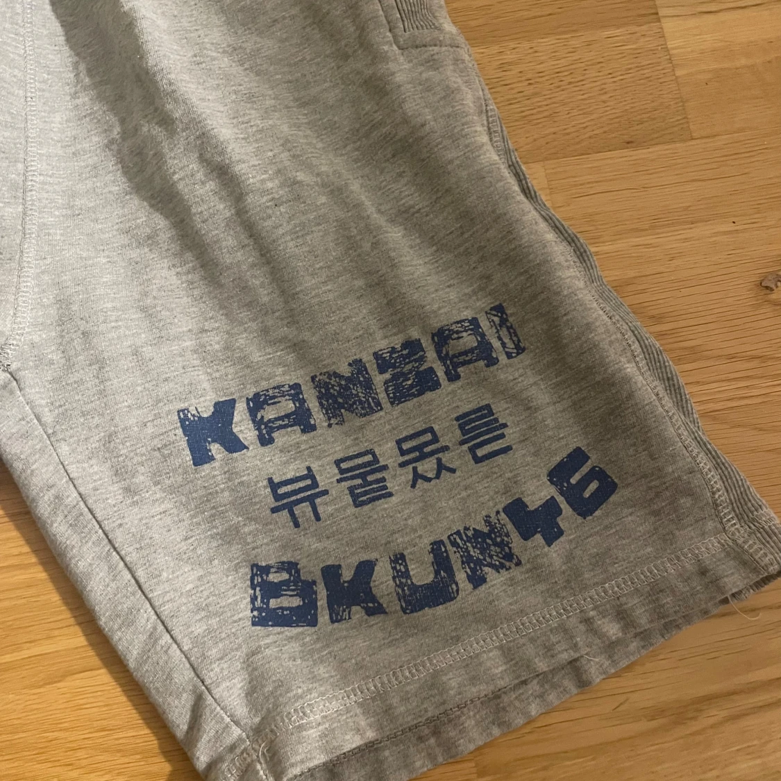 Grå sweatshorts med tryck - 1