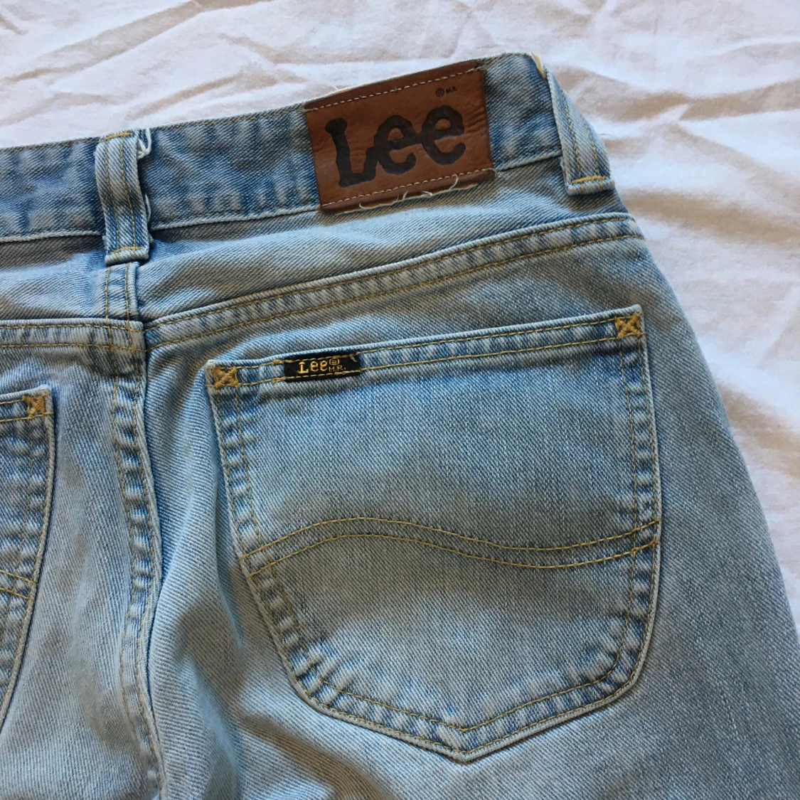 Vintage ljusblå midwaist bootcut jeans, Lee - 4
