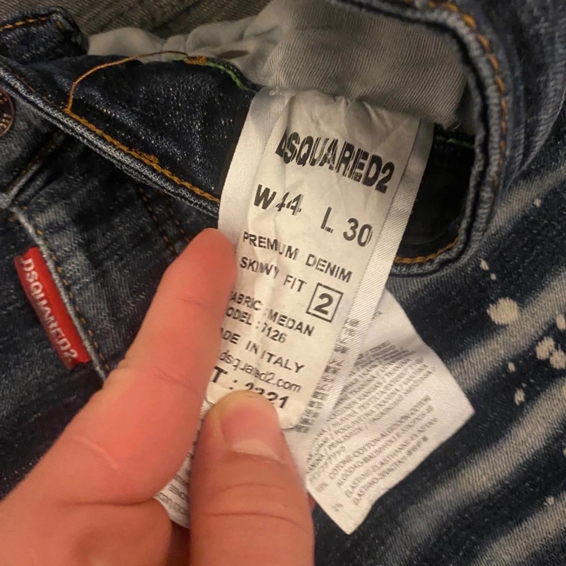 Dsquared2 mörkblå slitna jeans - 4