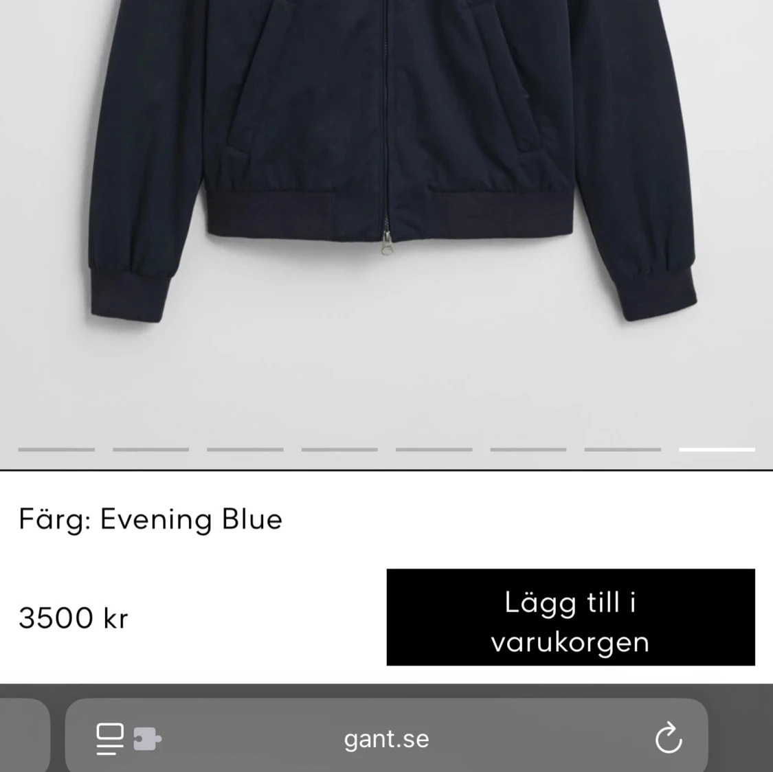 Marinblå vindjacka från GANT, M - 4