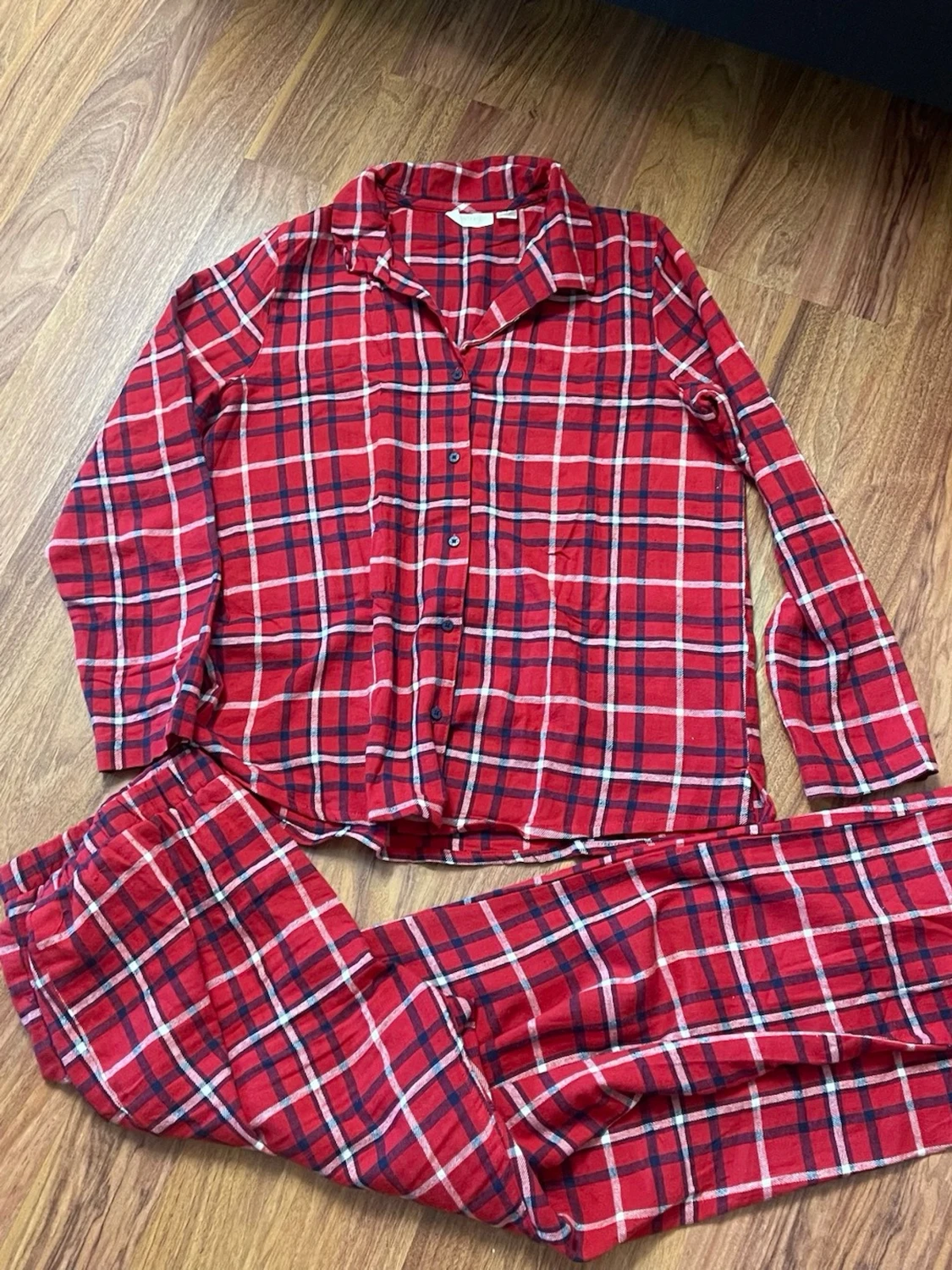 Rutig röd pyjamas från esmara - 3