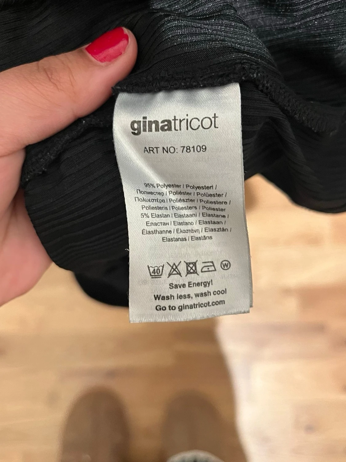 Svart ribbad topp Gina Tricot M - 2