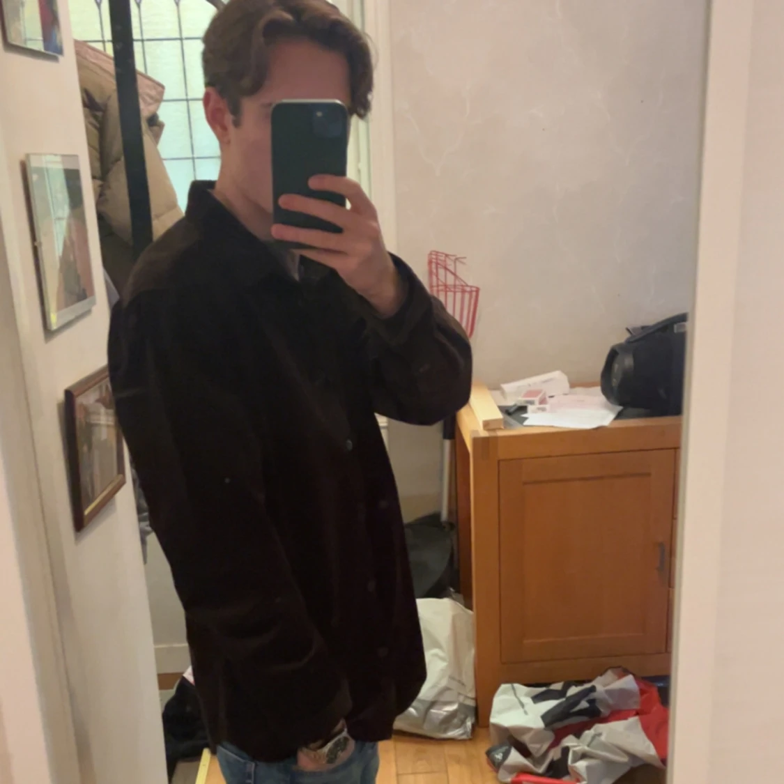 Brun manchesterovershirt från Sandö. S/M - 2