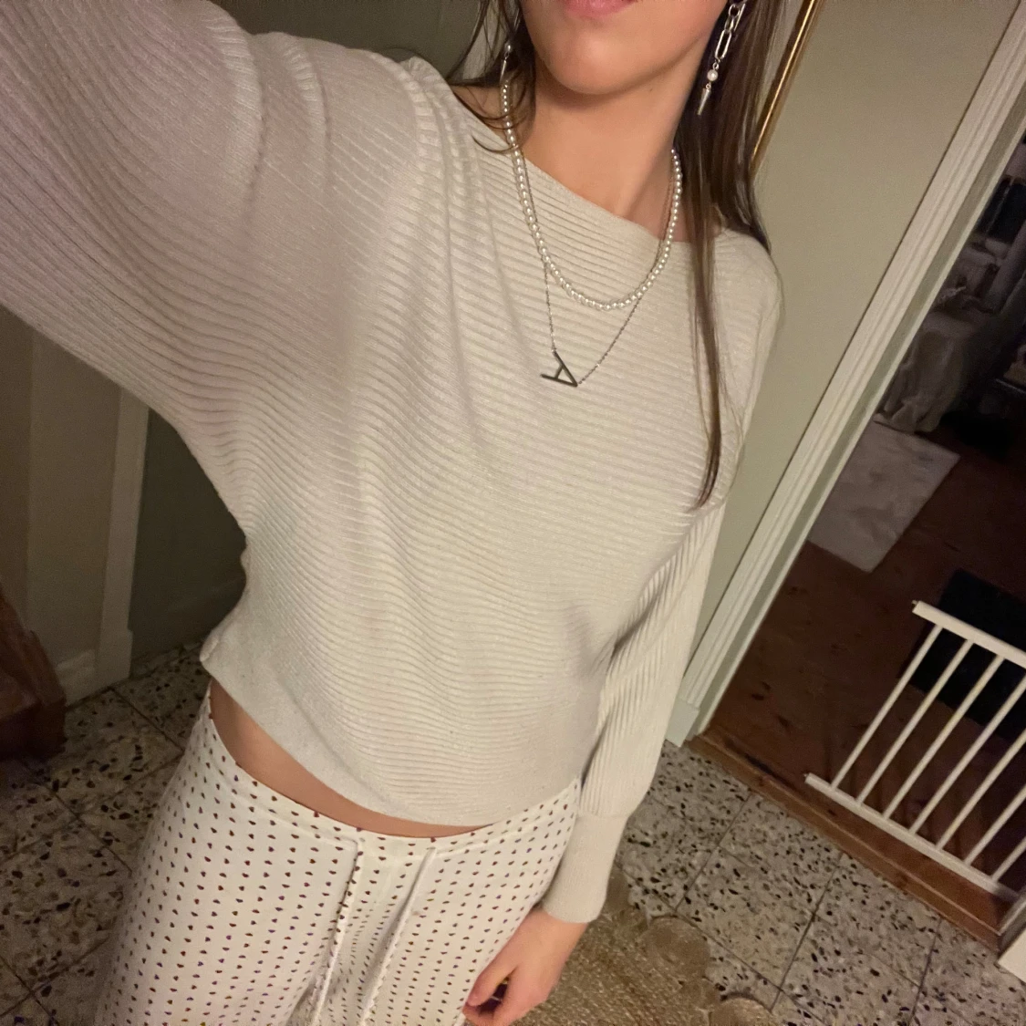 Beige ribbad tröja från ONLY - 1