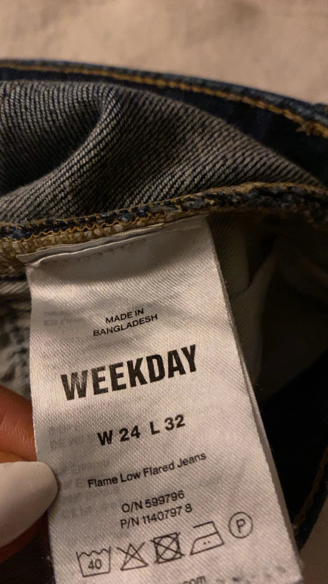 Weekday Flame Low Flared Jeans blå - 2
