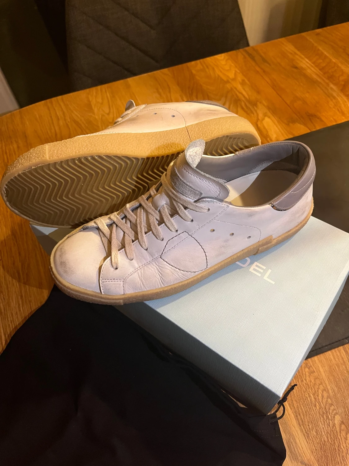 Vita Philippe Model sneakers i skinn - 1