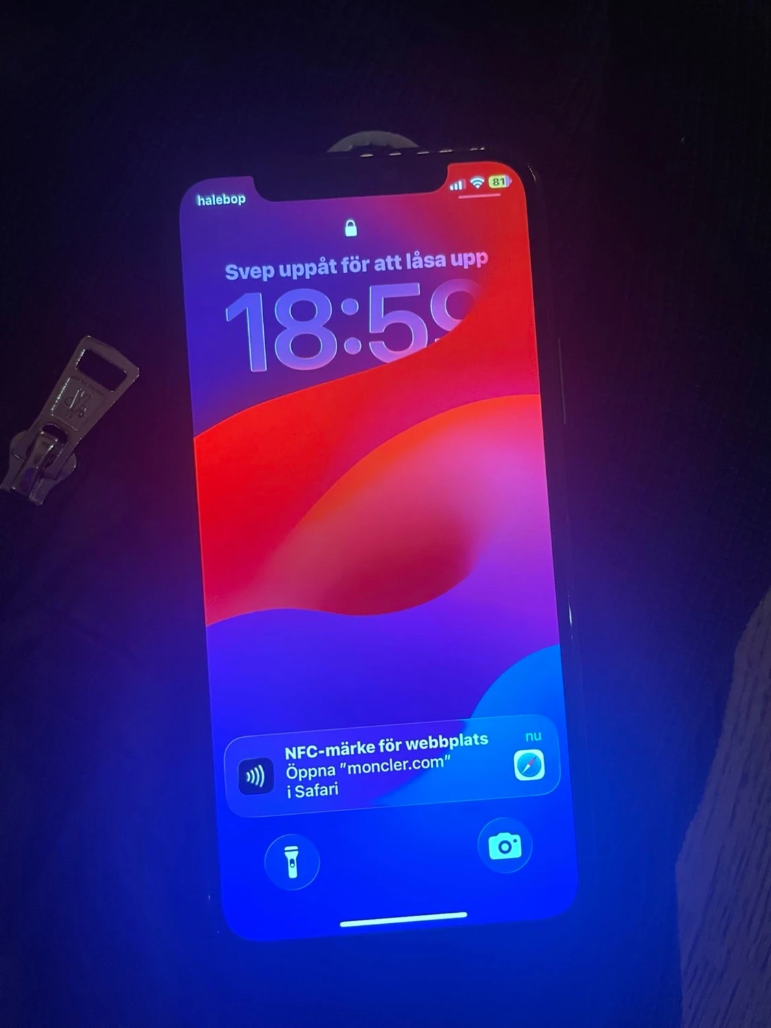 Mörkblå Moncler pufferjacka med huva - 3